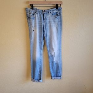 Life in progress elastic band ankle cropped jeans